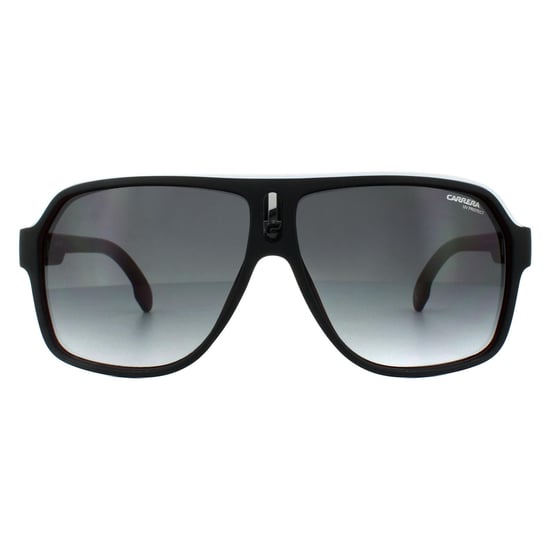 Carrera Aviator unisex zwart wit rood donkergrijze gradiënt zonnebril - Image 1