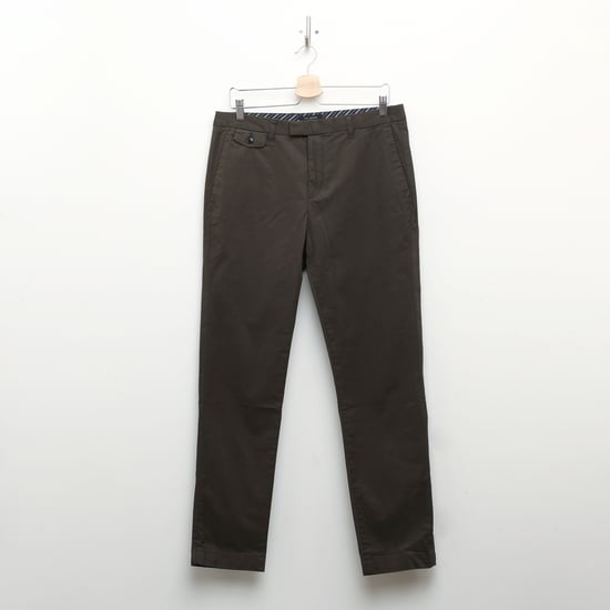 Men's Ted Baker Irvine Slim Fit Smart Trousers in Khaki - Image 1