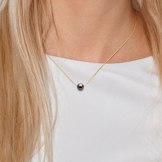 DIADEMA - Necklace - Tahitian Pearl - Yellow Gold