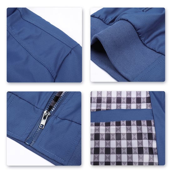 Heren Bomberjack met opstaande kraag, overgangsjack voor de herfst, casual sportjack blauw - Image 4