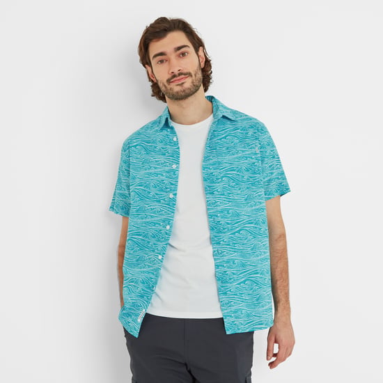 Sebastian Mens Short Sleeve Shirt Ocean Haze