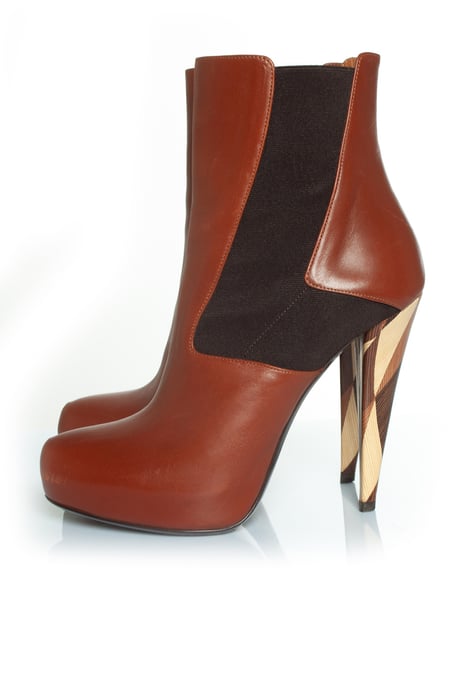 hidden platform boots in cognac leather - Image 2