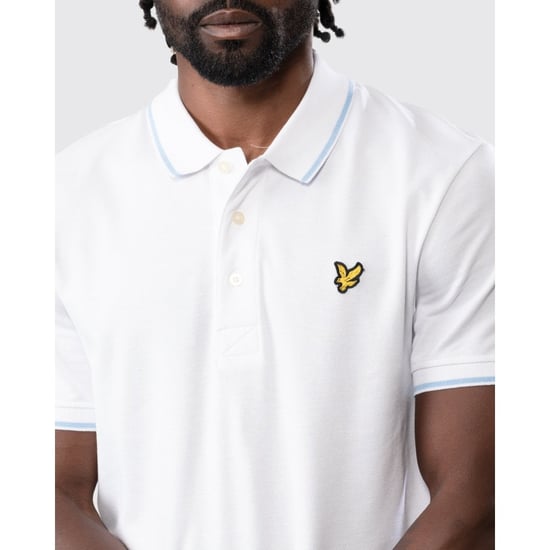 Lyle & Scott getipt poloshirt in wit - Image 5