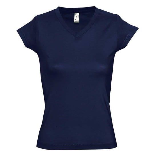 SOLS Dames/dames Maan V Hals T-Shirt met korte mouwen (Franse marine) - Image 1