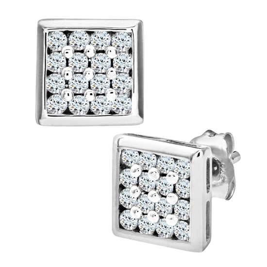 9ct White Gold Mens 20pt Diamond Earring