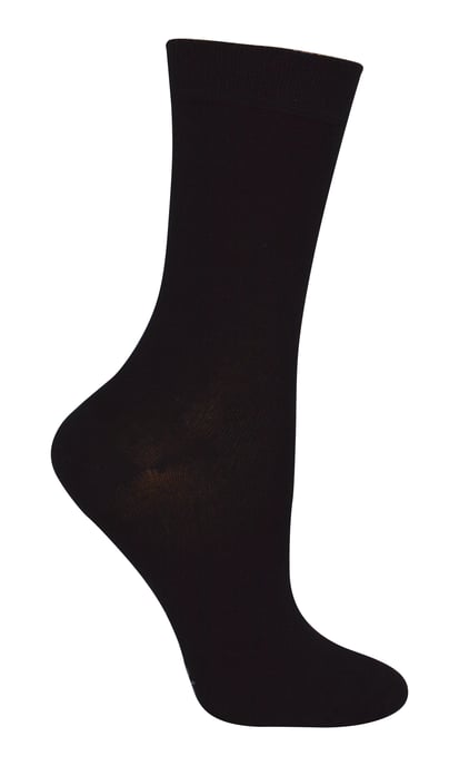 12 Pair Multipack Kids 100% Cotton Socks | Sock Snob | Ribbed Black Socks Loose Tops for Boys & Girls - Black