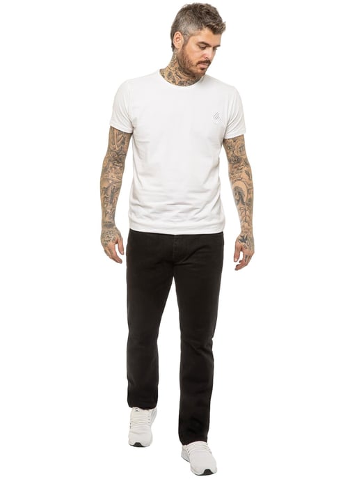 Enzo | Mens Designer Regular Fit Denim Jeans -Black