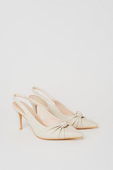 Deja Knot Detail Slingback Stiletto Court Shoes - Image 3