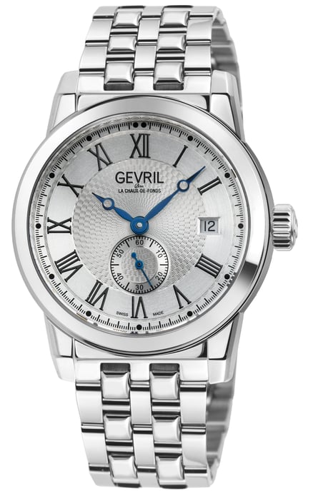 Gevril  Madison White Dial Stainless Steel Swiss Automatic ETA 2895 Watch