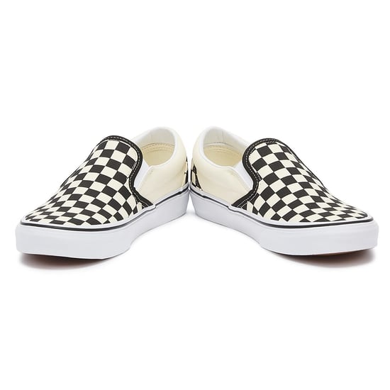 Vans Classic Slip-On Unisex Zwart Wit Checkboard Canvas Skate Trainers - Image 5