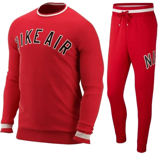 Nike Air Fleece trainingspak met volledige ronde hals rood - Image 1