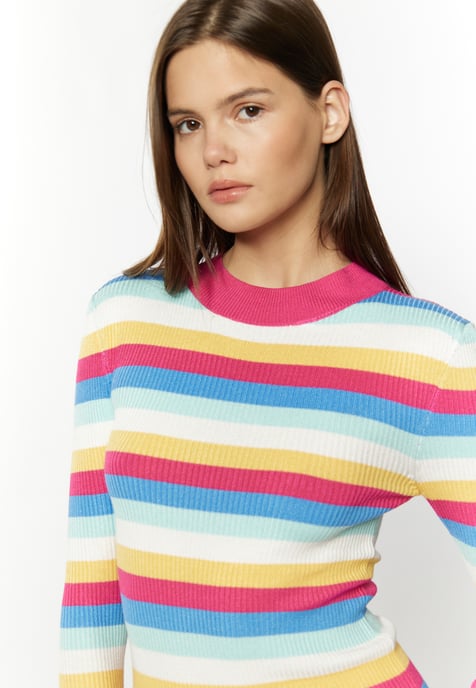 Mymo Gebreide jurk Dames Roze Veelkleurig - Image 5