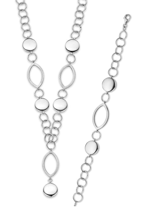 Orphelia Dames 925 Sterling Zilveren Set: Ketting + Armband - Zilver SET-016 - Image 1