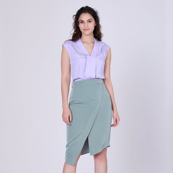 Mouwloze blouse met brede platte kraag - Image 3
