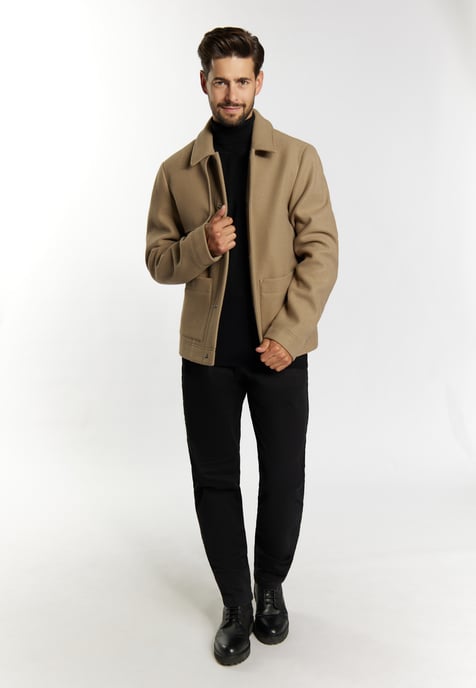 Dreimaster Overgangsjack in wollen look Heren Grijsbeige - Image 2