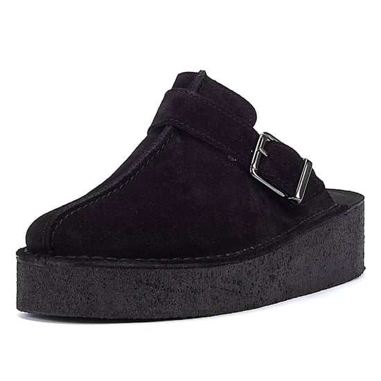 Clarks Original Trek Wedge Damesschoenen Zwart Suède - Image 3