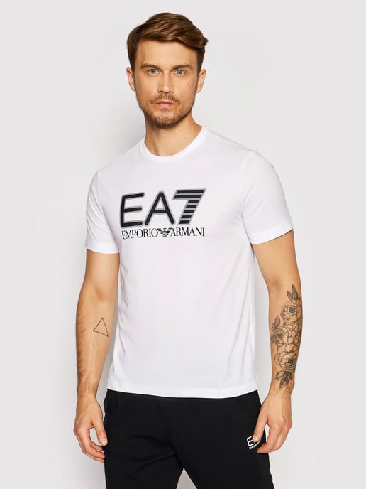 EA7 Emporio Armani Men's Short Sleeve T-Shirt, White