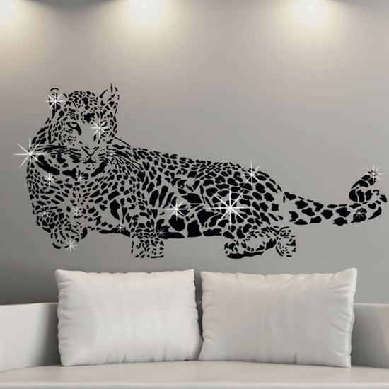 Combo of LEOPARD + Swarovski 38pcs Wall Stickers, Kitchen, Bathroom, Living room, Self-adhesive, decal