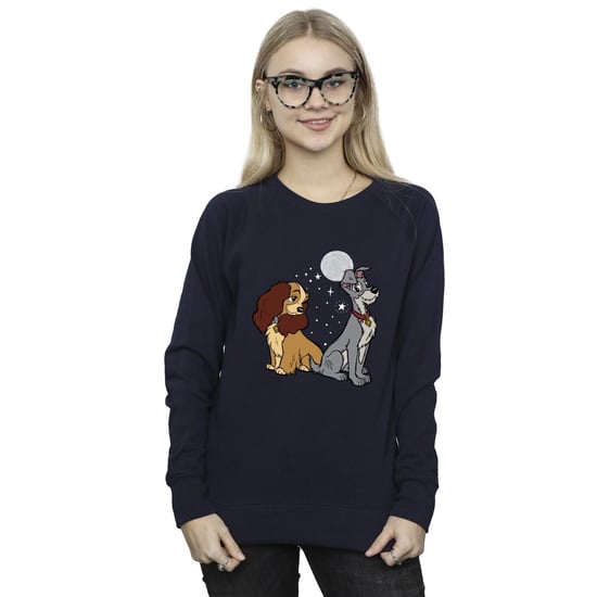 Disney Dames/Dames Lady And The Tramp Maan Sweatshirt (Marineblauw) - Image 2