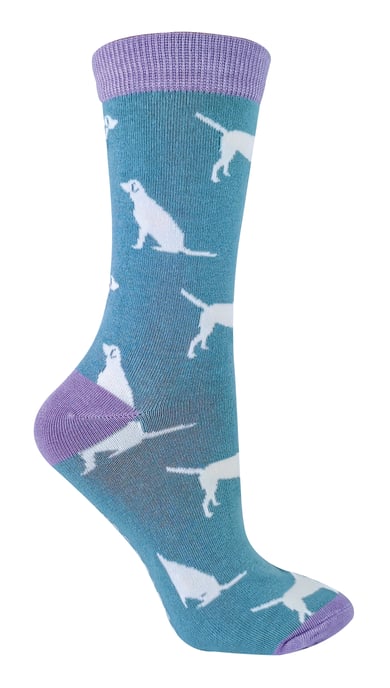 Miss Sparrow - Dames Dog Design BamboeSokken - Labrador (Blauw) - Image 1