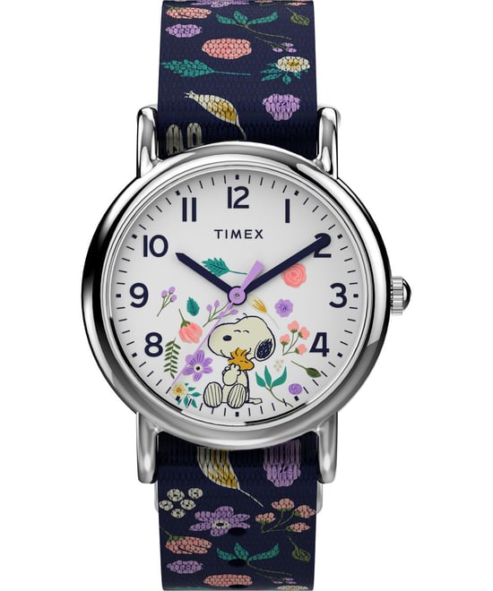 Timex Weekender X Peanuts Floral Kind Horloge Blauw TW2V45900 - Image 1