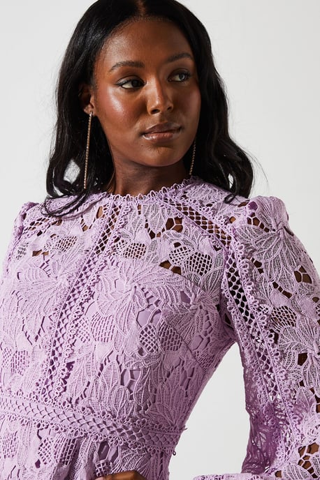 Lace Panelled Long Sleeve Dress