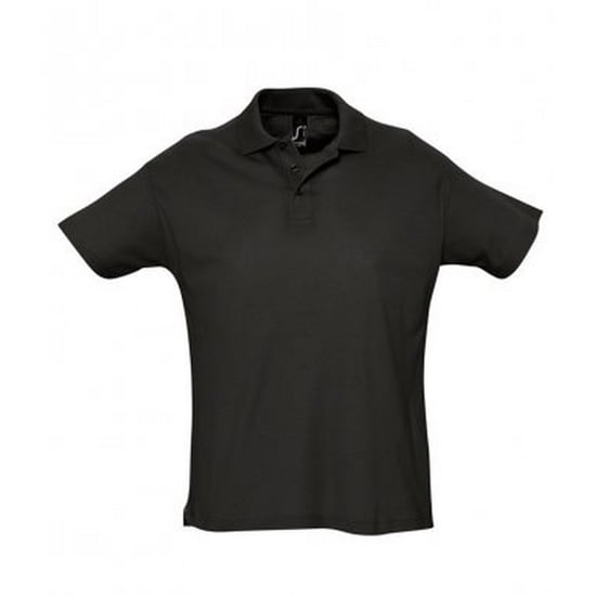 SOLS Heren Zomer II Pique Poloshirt met korte mouwen (Zwart) - Image 1