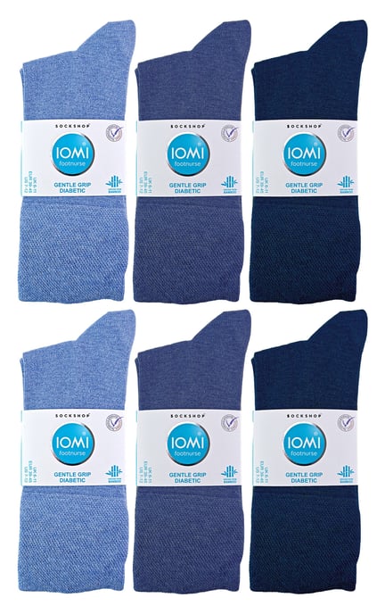 IOMI - 12 stuks naadloze bamboesokken voor diabetischei - Marineblauw - Image 2