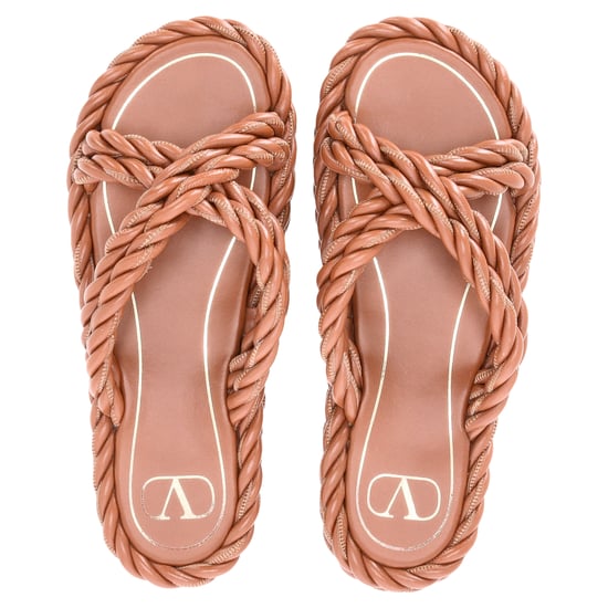 Valentino De Touw Gedraaide Band Sandalen in Bruin Leren - Image 5