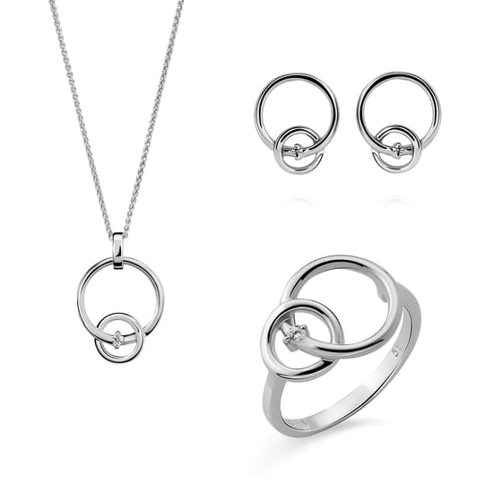 Orphelia 'Antoine' Dames 925 Sterling Zilveren Set: Halsketting + Oorbellen + Ring - Zilveren SET-7503 - Image 1