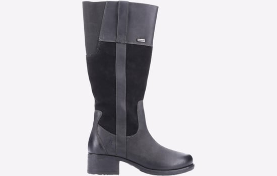 Hush Puppies Samara Suède Dames Zwarte Laarzen - Image 1