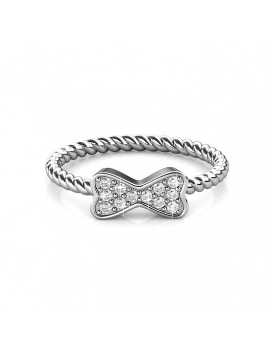 Ring met gedraaid lint - Oostenrijks kristal - Image 4