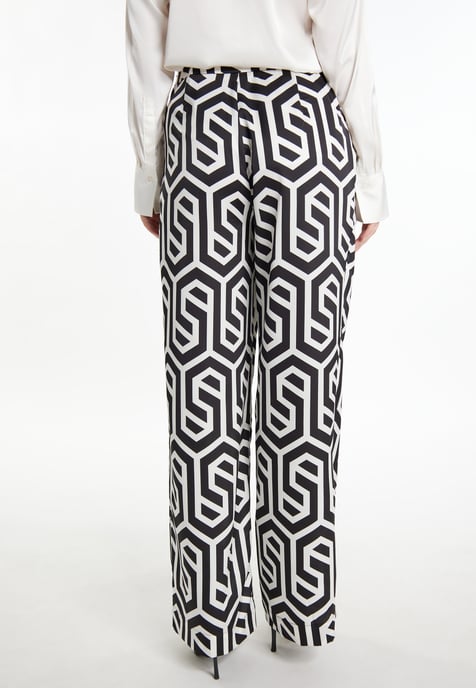 Dreimaster Stof broek Dames zwart en wit - Image 4