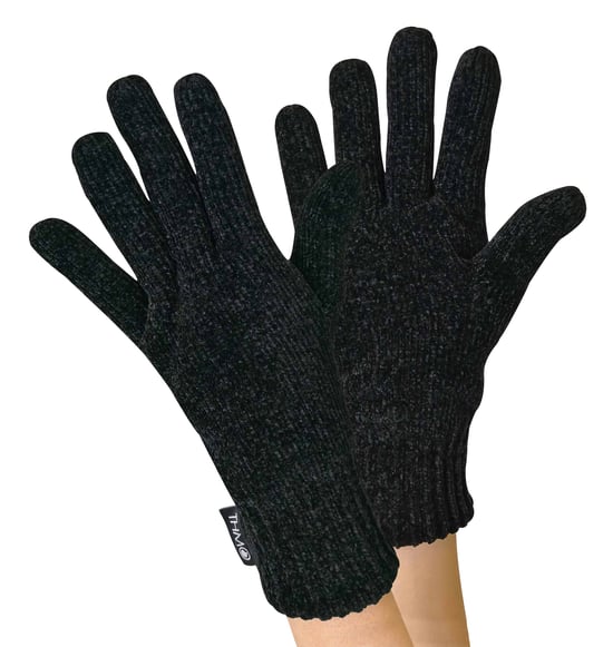 THMO - Dames 3m Dunsulate Chenille Handschoenen - Zwart - Image 1