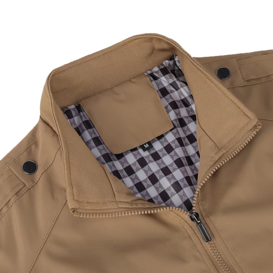 Heren Bomberjack met opstaande kraag, overgangsjack voor de herfst, casual sportjack Khaki - Image 4