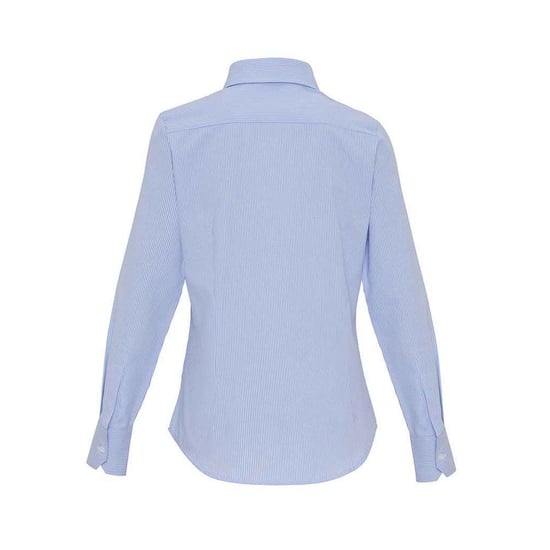 Premier Womens/Ladies Striped Oxford Long-Sleeved Formal Shirt (White/Oxford Blue)