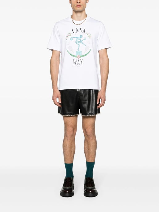 Casablanca Statue En Marbe Bedrukt T-shirt in Wit - Image 5