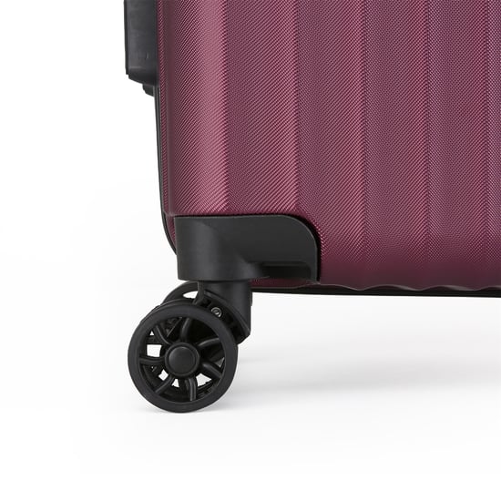 Hard Shell ABS Burgundy Suitcase Set 8 Wheel Travel Case Holiday Bags