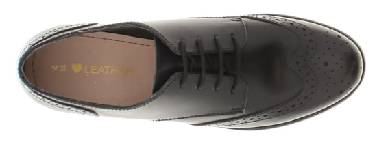 Love Leather Womens Shoes School Angelica Leather Lace Up black