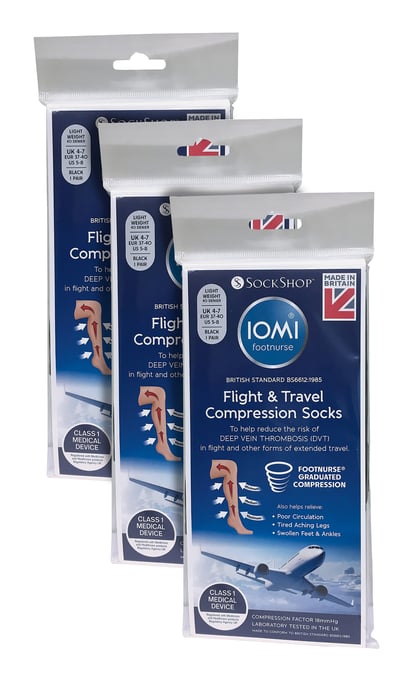 IOMI - 3 Paar Multipack Dames Vlucht Sokken, Compressiesokken voor Vrouwen - Beige - Image 2
