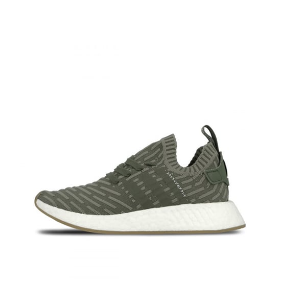 Adidas NMD_R2 Primeknit Lace-Up Green Synthetic Womens Running Trainers BY9953