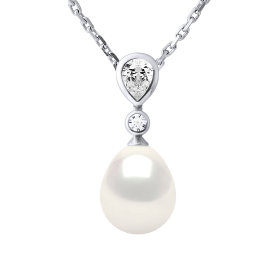Necklace Jewelry - Real Cultured Freshwater Pearl Pear 8-9 mm