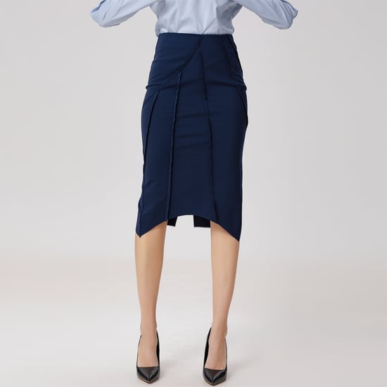 Asymmetrische rok met structurele lijnen - Image 4