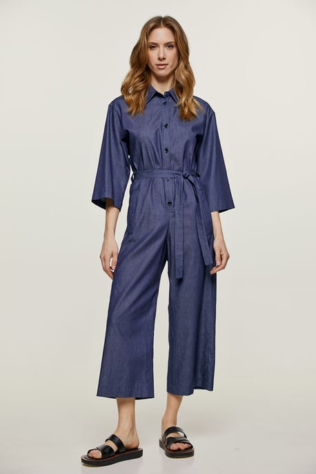 Indigo katoenen jumpsuit - Image 2