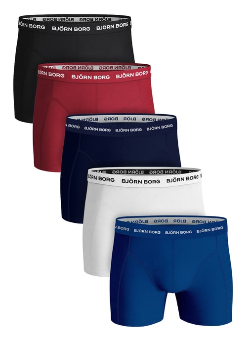 Björn Borg - 5 Paar Heren Boxer Shorts | Katoen Stretch Boxershorts Ondergoed - Blauw / Rood - Image 1