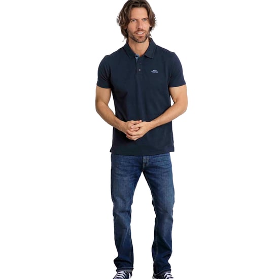 Weird Fish Heren Miles Pique Organic Poloshirt (Marine) - Image 5