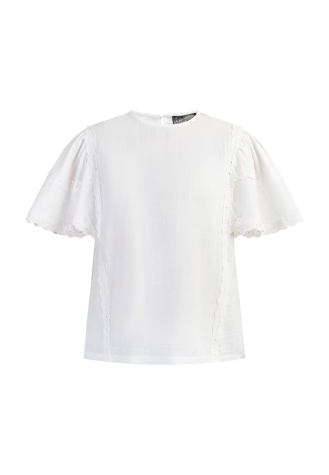 Dreimaster Blouseshirt met kant Dames wit - Image 1