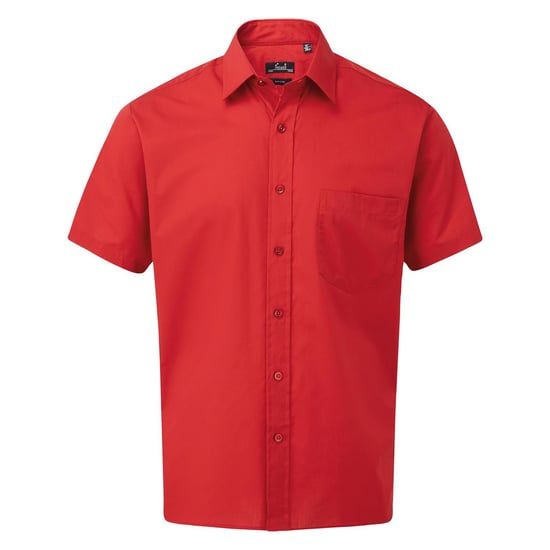 Premier Herenshirt met korte mouwen Popeline (Rood) - Image 1