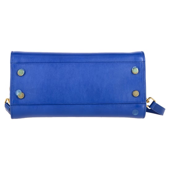 Saint Laurent Baby Monogram Cabas Tote in Blauwe Leren - Image 4