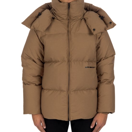 Off-White OW Race Canvas Camel Beige Puffer Down Jacket